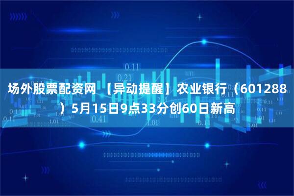 场外股票配资网 【异动提醒】农业银行（601288）5月15日9点33分创60日新高